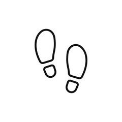 Footprints icon outline collection in black and on white background