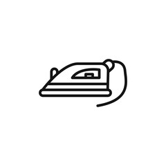 Electric Iron icon outline collection in black and on white background