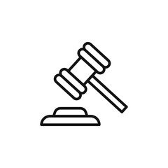 Gavel icon outline collection in black and on white background