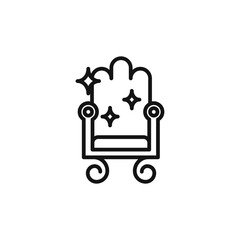 Furniture dry cleaning icon outline collection in black and on white background