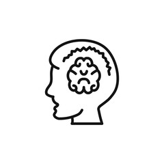 Epilepsy icon outline collection in black and on white background