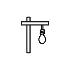 gallows icon  outline collection in black and on white background