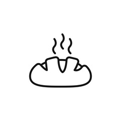 fresh bread icon outline collection in black and on white background