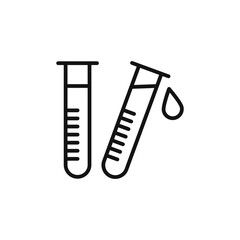 Laboratory test icon outline collection in black and on white background