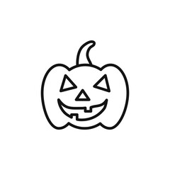 Halloween pumpkin icon outline collection in black and on white background