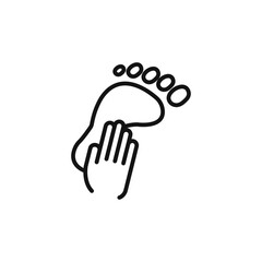 hand and foot icon outline collection in black and on white background