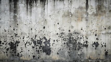 Distressed Concrete Wall Texture with Cracked Surface and Dark Spots, Concrete, Wall, Texture, Background , Distressed