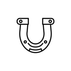 lucky horseshoe icon outline collection in black and on white background