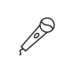 Microphone icon  outline collection in black and on white background