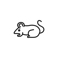 Mouse animal icon outline collection in black and on white background