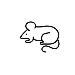 mouse animal icon  outline collection in black and on white background