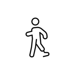 Prosthetic leg icon outline collection in black and on white background