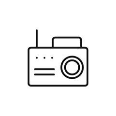 radio icon outline collection in black and on white background