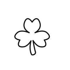 Saint patrick Leaf clover icon outline collection in black and on white background