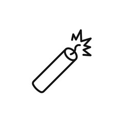 TNT dynamite icon outline collection in black and on white background