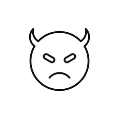 satan evil icon outline collection in black and on white background