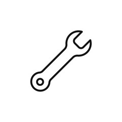 Wrench icon  outline collection in black and on white background