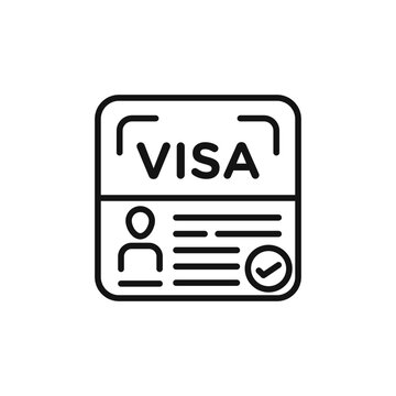 recommend clip art: Start up visa icon outline collection in black and on white background