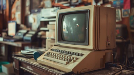 Header image with a vintage computer theme
