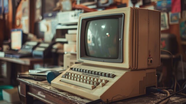 Header image with a vintage computer theme