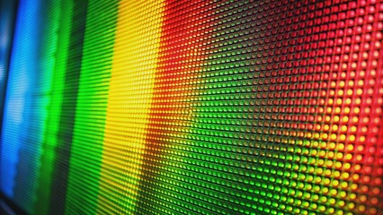 Obraz premium LED Screen Close Up RGB Spectrum, Macro View, Digital Technology, Pixelated Light, LED Display, Screen, Abstract