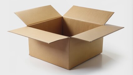Open Cardboard Box on White Background, Cardboard, Box, Packaging, Empty , cardboard box, packaging