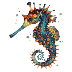Obraz premium Seahorse Athleisure animal fashion cartoon isolated whitebackground