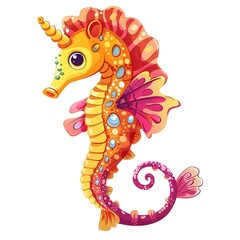 Fototapeta premium Seahorse Festival animal fashion cartoon isolated whitebackground 16:9