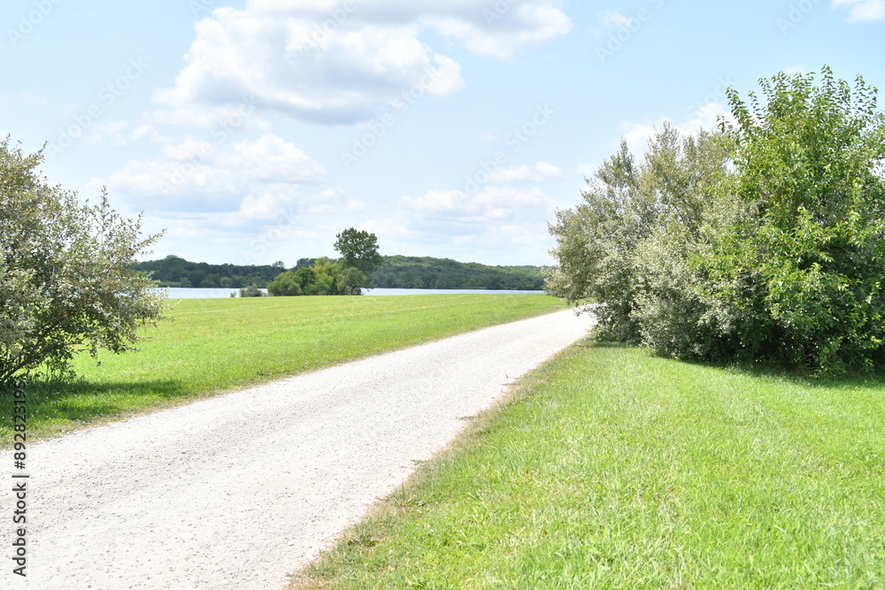 Wall mural Gravel Road by a Field