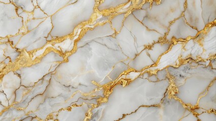 Fototapeta premium White Marble with Golden Veins - Abstract Luxury Texture, marble texture, golden veins, luxury background, marble pattern