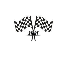 Fototapeta premium Start flag icon, Checkered or chequered flag for car racing vector icon