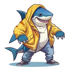 Obraz premium Shark Classic fashion cartoon isolated whitebackground