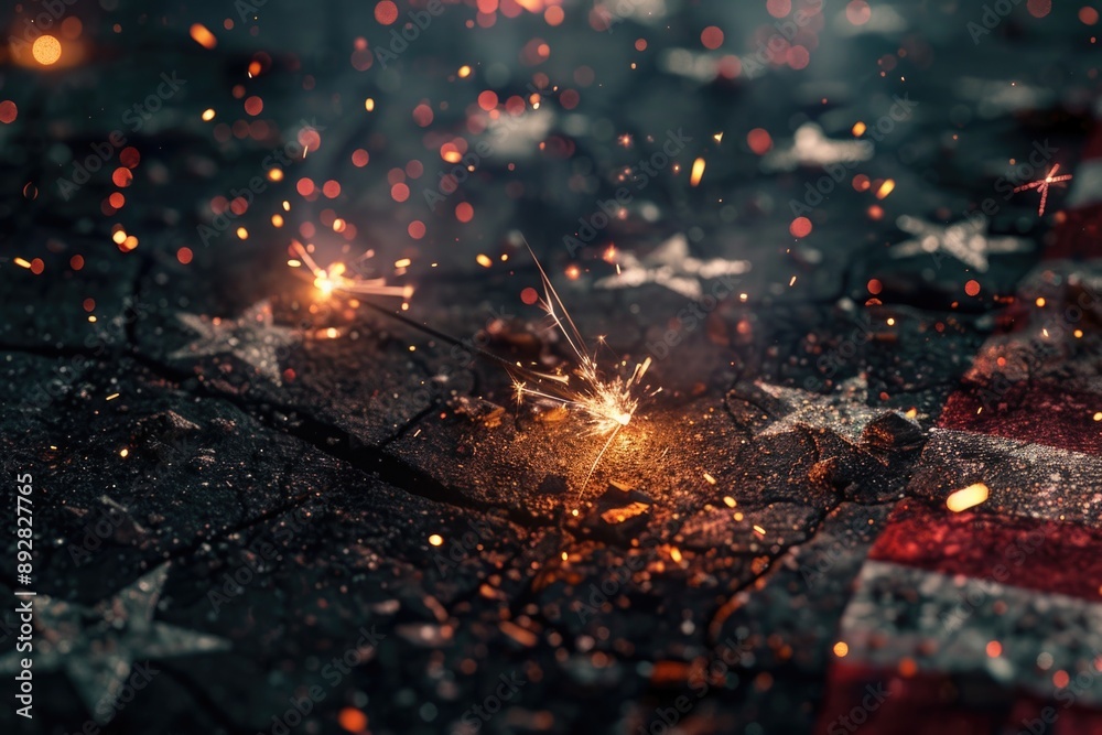 Poster A single sparkler sits on a table, ready to add some sparkle to any occasion