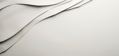 Obraz premium A minimalistic background with a single black line forming an abstract shape on a white canvas, leaving ample copy space on the right