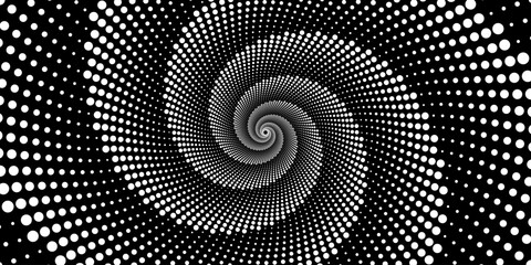 Abstract background with concentric circles in black and white colors. Radiating lines. Vector Illustration.	