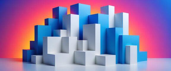 Obraz premium illustrazione con elementi geometrici astratti a tema surreale