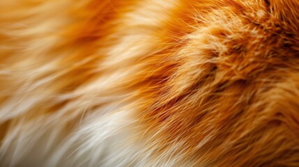 Fototapeta premium Red fox fur with autumn forest bokeh. Fox fur close-up