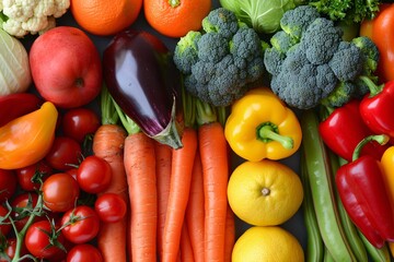 Colorful assortment of fresh fruits and vegetables, highlighting their natural beauty and nutritional value.
