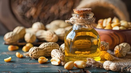 An oil extracted from peanuts, known for its mild flavor and high smoke point.