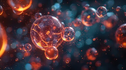 conceptual image of nanotechnology being used in medicine, such as targeted drug delivery or diagnostic tools at the cellular level.