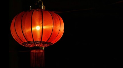 Chinese red lantern in the night of Chinese New Year of happiness