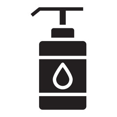 Sanitation hand sanitizer black icon.