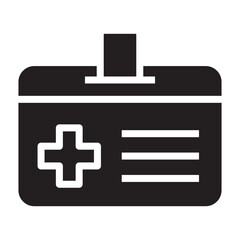 Health insurance card black icon.