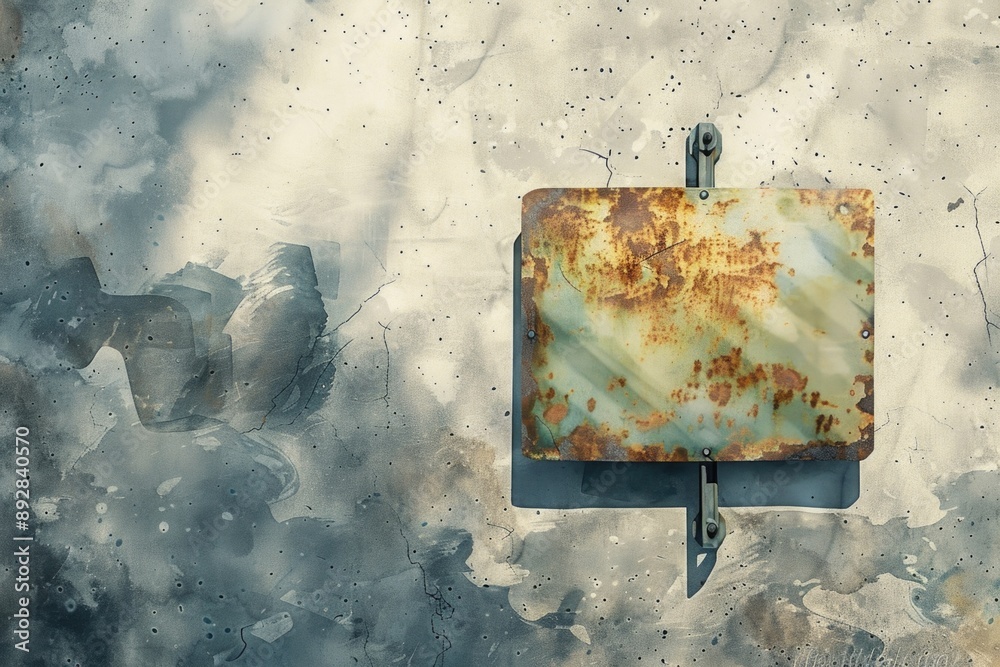Poster a rusty hook hangs from a worn-out wooden wall, perfect for adding a vintage touch to any scene