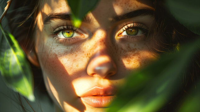 Garota jovem com olhos verdes