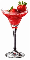 Daiquiri Glass. Cold Strawberry Cocktail Drink for Bar and Club Scene