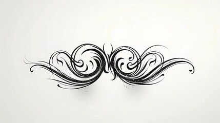 Fototapeta premium A typographic ornament, vertinal black lines, ink pen effect White background, Generative AI illustrations. 