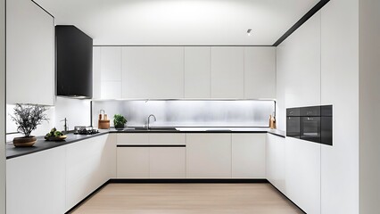 minimal white kitchen
