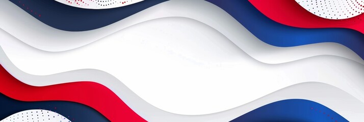 Naklejka premium Minimalist abstract banner with white, red, and blue background in illustration style