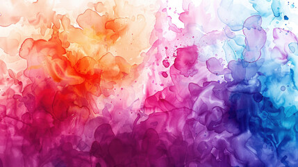 Fototapeta premium Abstract watercolor background with vibrant colors flowing and blending in shades of orange, pink, purple, and blue